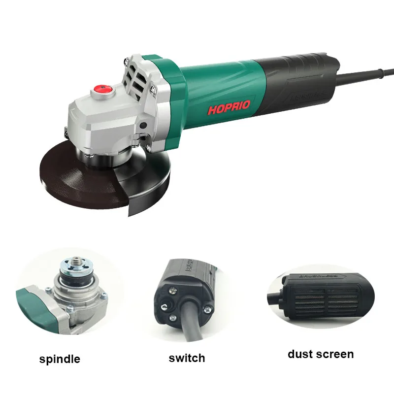 HOPRIO 220V 1050W 4 Inch Brushless Angle Grinder