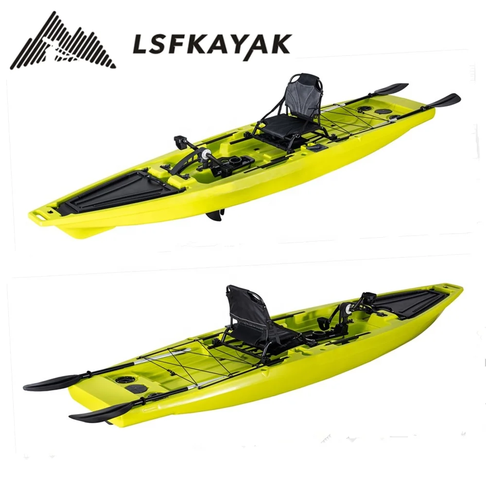 Pedal kayak 3.81 meters fishing kayak made in China single seat one person kayak sale for fishing