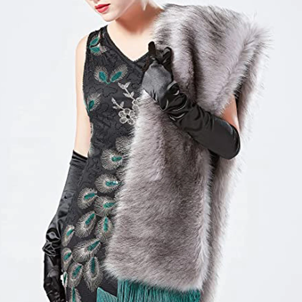 Wholesale fashion popular cashmere fur poncho fake fur shawl faux fur alloy lady winter shawl