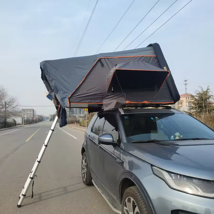 China Manufacturer Universal Car Top Tent 4*4 SUV off-road Rooftop Tent ABS Shell 3-4 Persons for Wrangler Pajero F150
