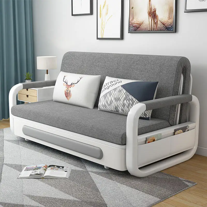 Apartment Furniture Metal Frame Foldable Sofa Cum Bed Storage Modern Folding Sofa Bed