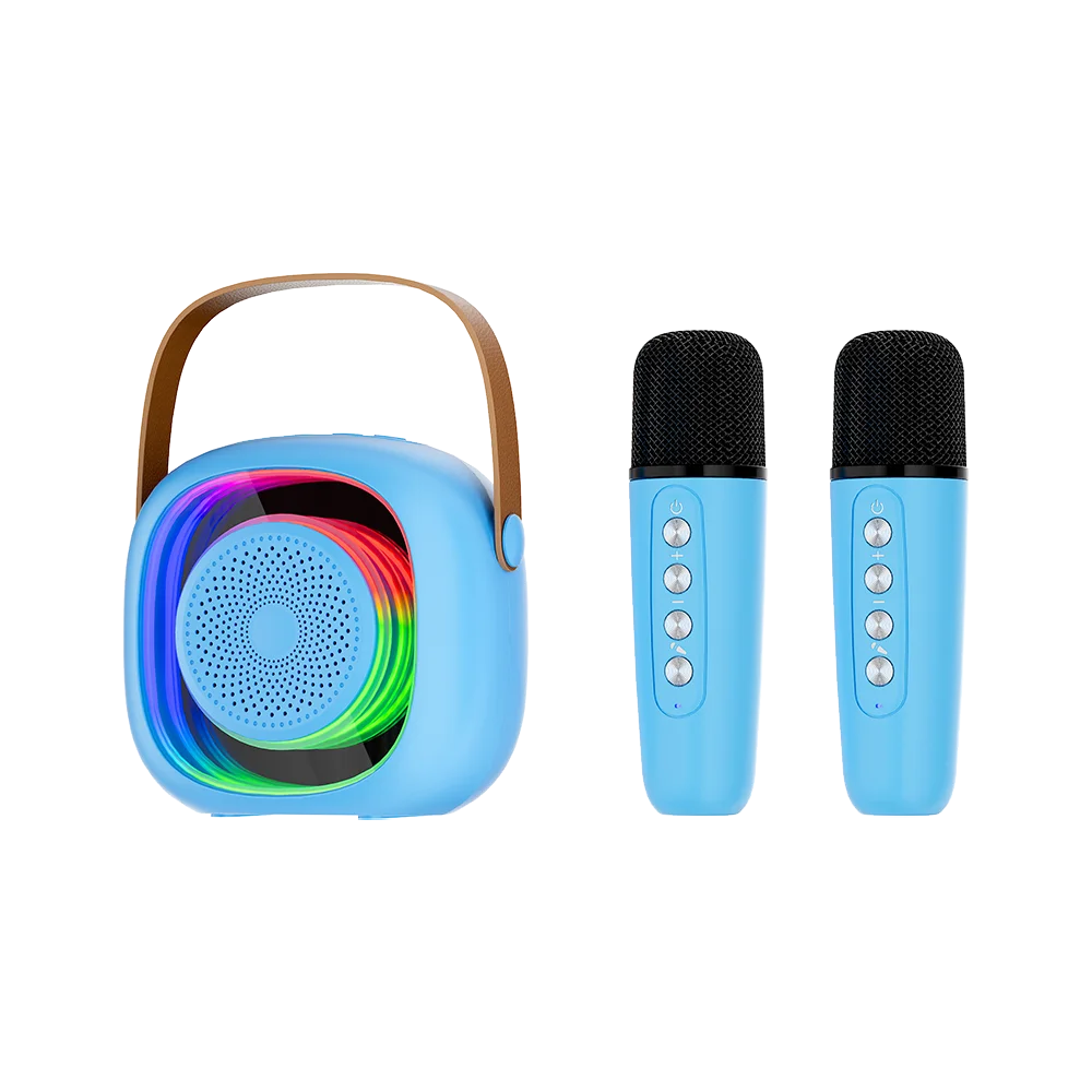 Wireless Microphone Portable Speaker UHF Factory Direct Sales In Stock with Wireless Microphone with LED Ambience Light