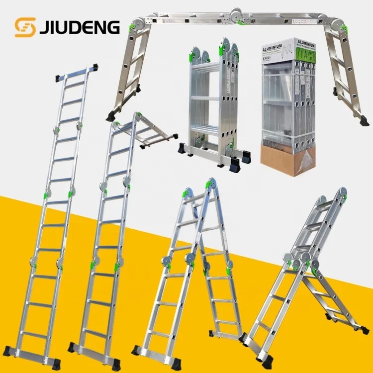 China Multi Functional Aluminum Folding Ladder For Home Use Supplier Sale Direct Escalera 4x2 4x3 4x4 4x5 4x6 Step