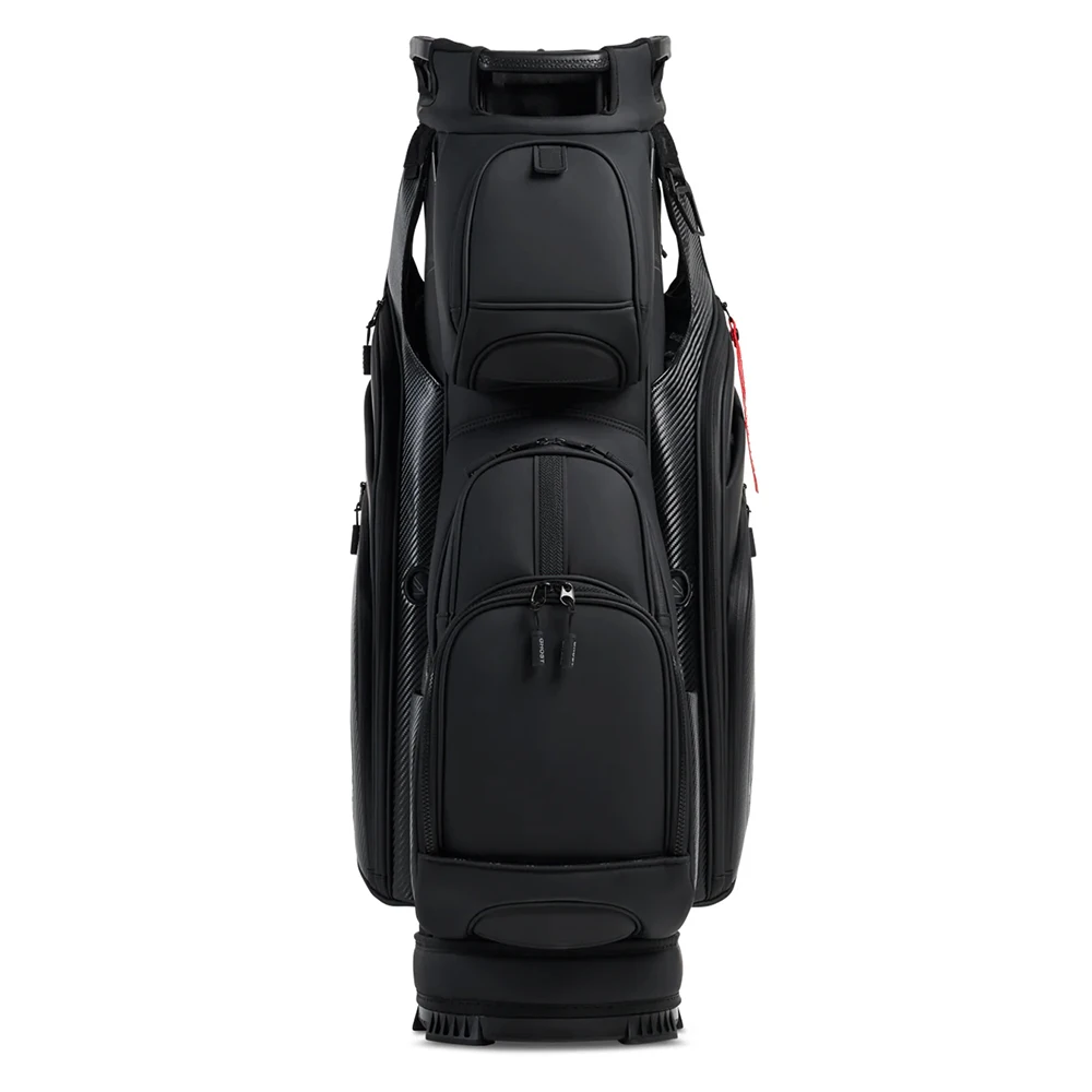 PRIMUS GOLF High Quality lightweight golf bag portable outdoor pu leather black golf cart bag with full 14 dividers