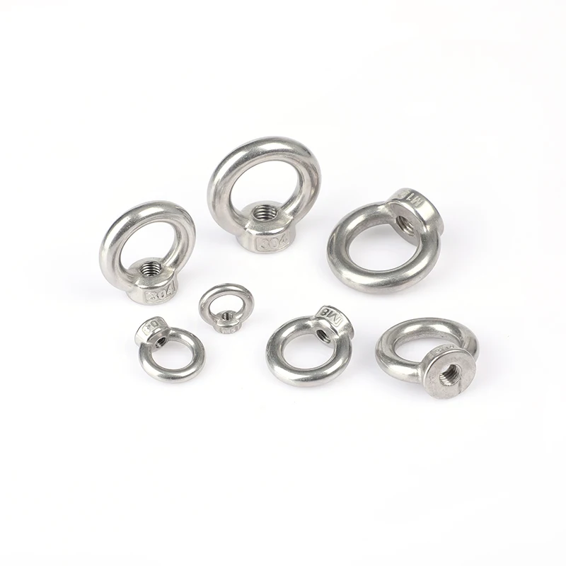 304 fastener Stainless steel pivoting eye nut screw with nut