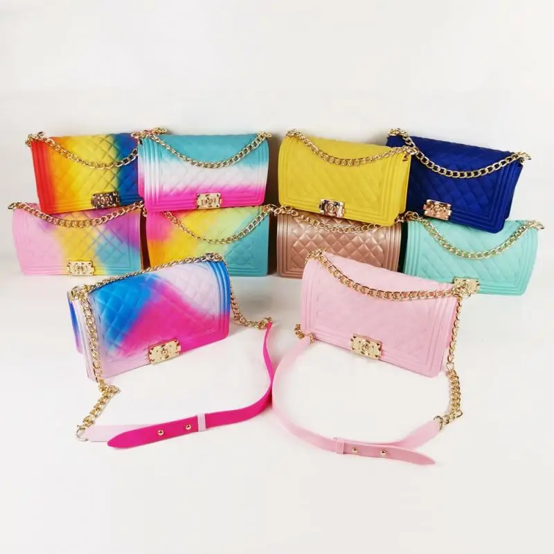 
SANMAO Sac a main Wholesale 2021 Fashion solid color jelly designer bags Ladies Purses women handbags Jelly purse and handbags 