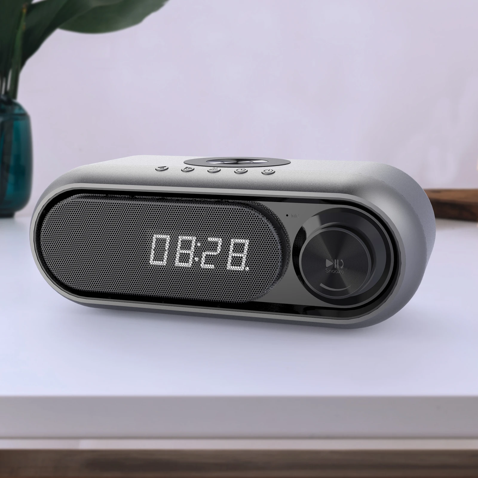 Factory price wireless charger WD300 ABS speack  multifunction smart 15W wireless charger with Time clock Alarm