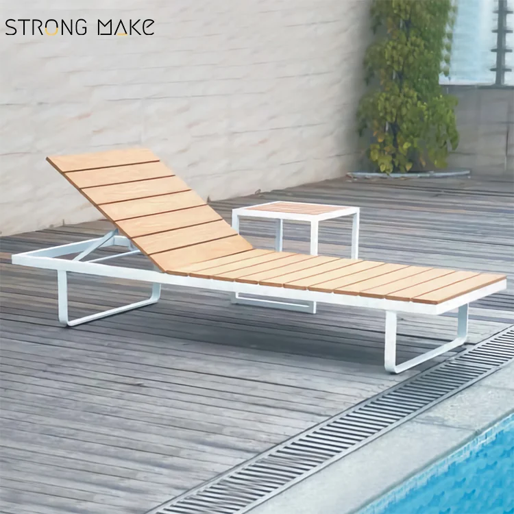 Commercial Patio Aluminum Chaise Garden Furniture Day Bed Chaise Longue Chair Outdoor Daybed For Pool Side