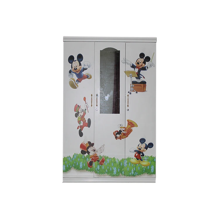 High Quality Multi-function Bedroom cupboard Used Metal Wardrobes Closet with a mirror