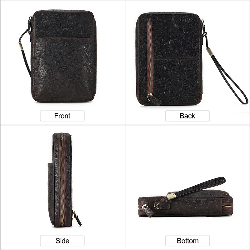 Custom Crazy Horse Leather Cigarette Case Genuine Leather Cigarette Cover With Pouch Lighter Holder for Gifts