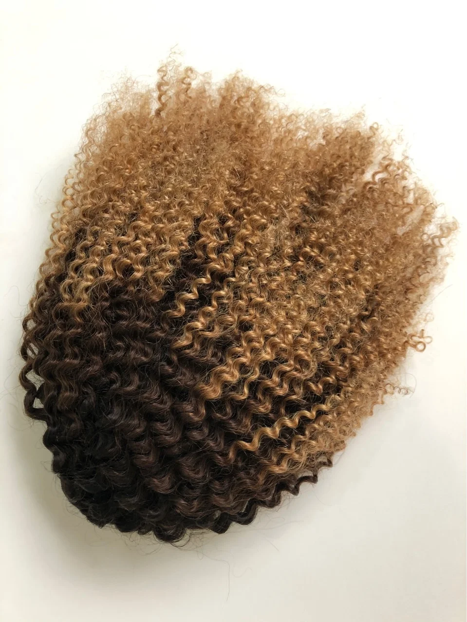 wholesale stock  Ombre  blonde  T1B 27 Afro Kinky Curly Drawstring Human Hair Ponytail hair extension