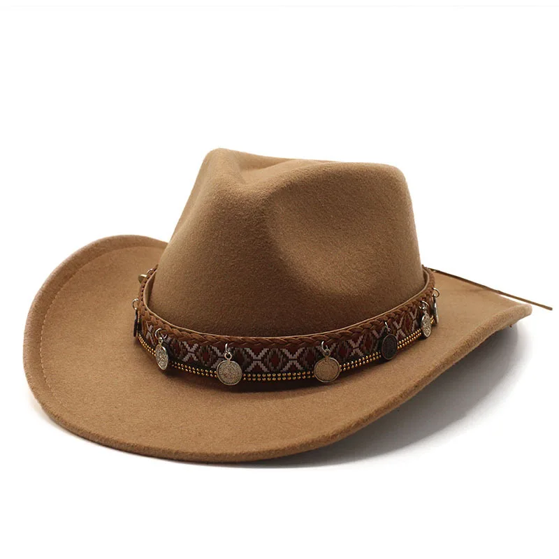 Складная забавная Китайская Шляпа cowgirl из фетра с широкими полями мексиканские ковбойские шляпы шерстяная фетровая шляпа