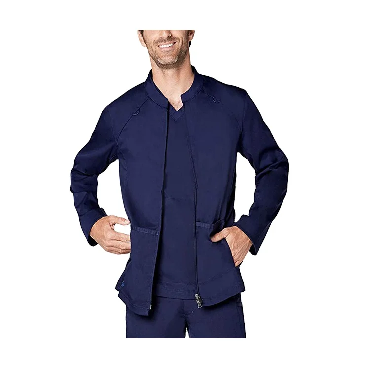 Custom medical Zip Front Scrub Jackets hospital uniform for man