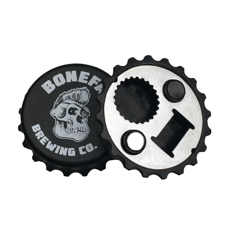 custom round ABS plastic cap bottle opener with magnet