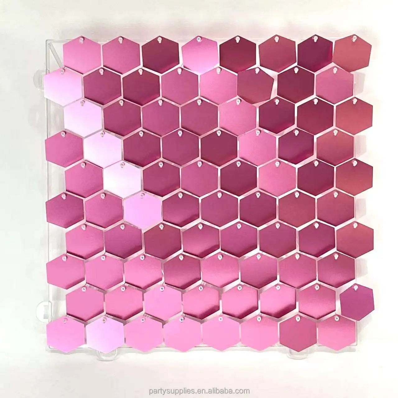 Palmy High Quality Hexagon Transparent Grid Frame Wedding Supplies Gold Silver Mirror Grid Sequin Panel Shimmer Wall Backdrop