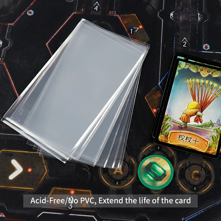 BGS008 UNICORN GAME PLUS Custom OEM Design Playing Boardgame Card Sleeves Deck Protector, Clear Plastic Tarot Card Sleeve