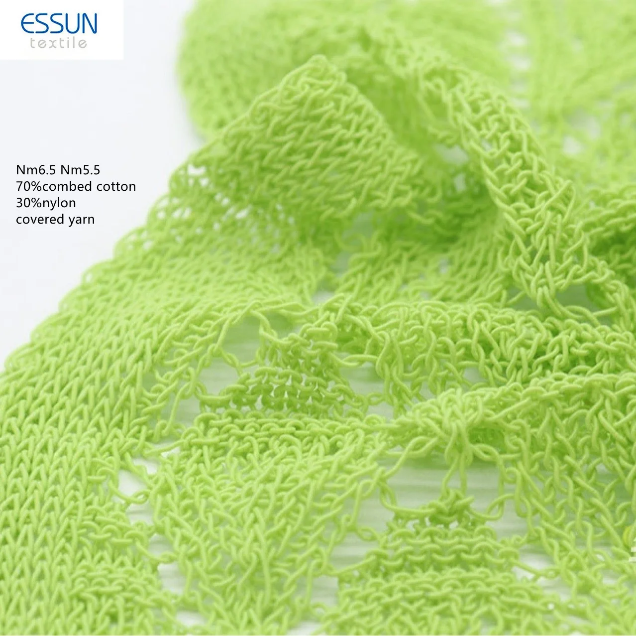 Double Covered Yarn NM6.5 NM5.5 70% COMBED COTTON 30% NYLON Twisted Summer Crochet and Machine Knitting Thread