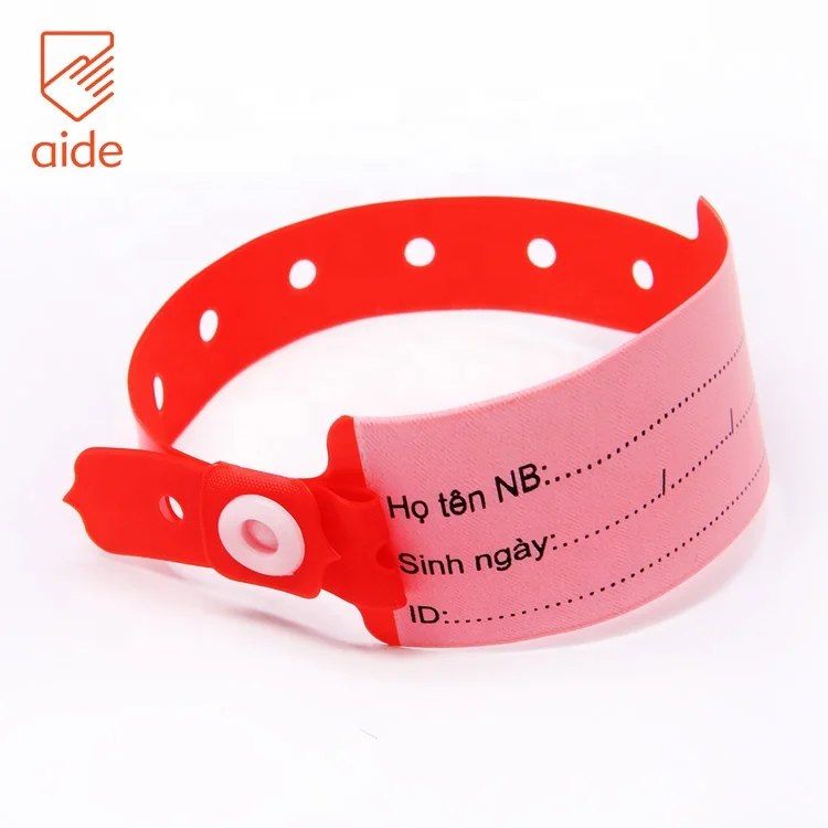 Factory Direct Sales Custom Disposable Medical Plastic PVC Hospital Patient id Wristbands