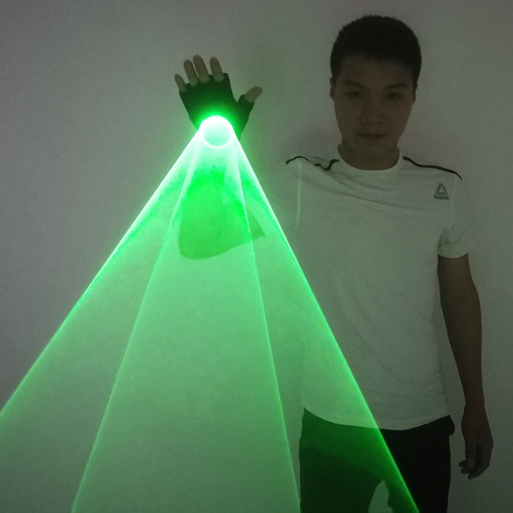 Green Rotating Laser Gloves with Whirlwind Effect Handheld DJ Dancing Club Tunnel for Christmas Decorative Party Show Pubs Clubs