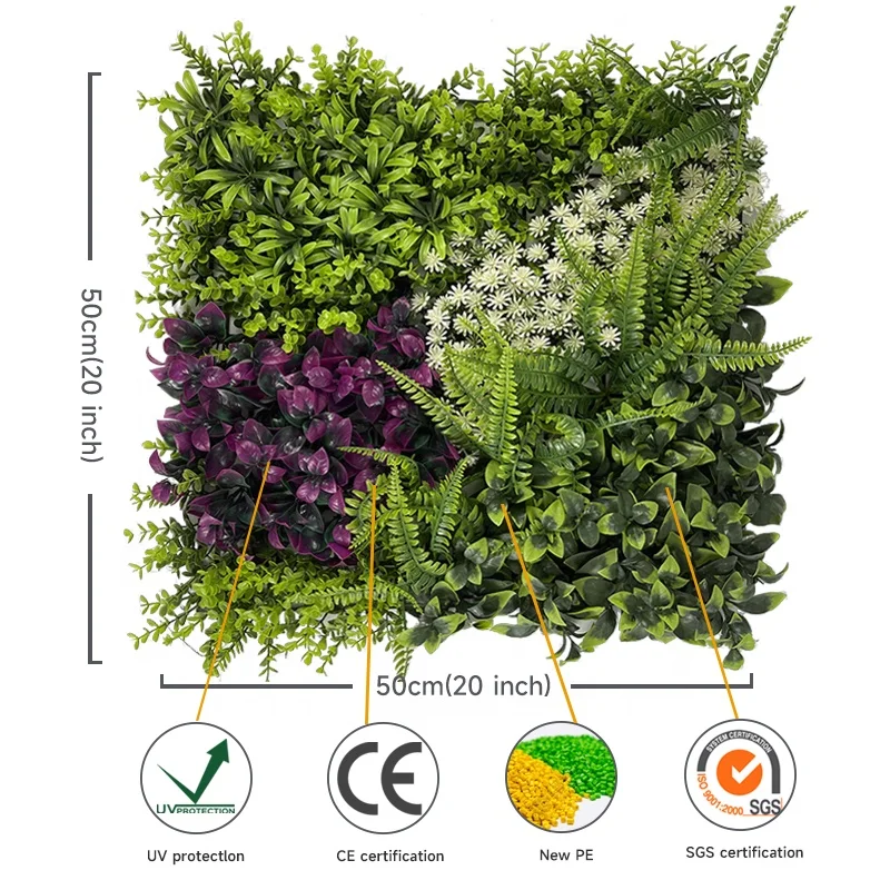 DYG Designed vertical garden hedge fence wall artificial living green plant wall for Party Wedding Wall Decorations