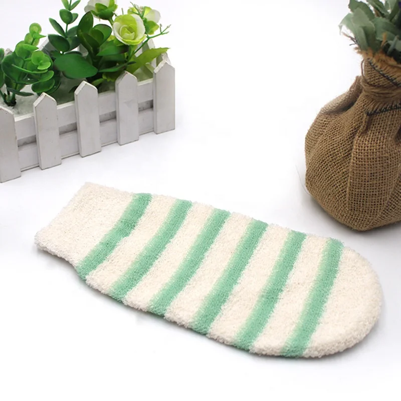 New customized private logo natural scrub women body wash cleaner hand bath PE exfoliating glove