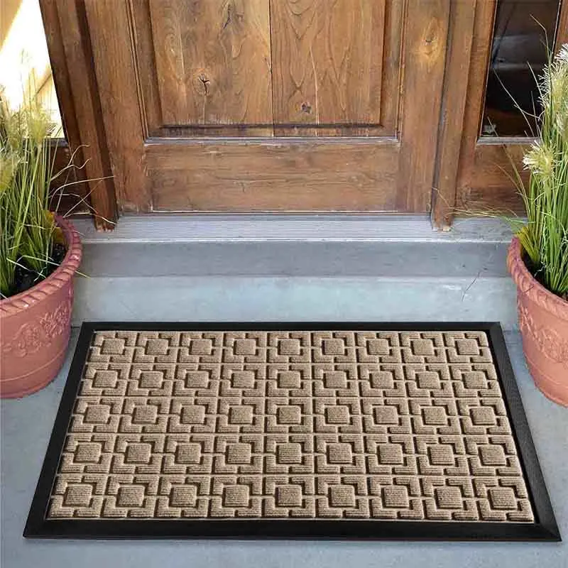 Easy Clean Custom Entrance Rug Indoor-Outdoor Polyester Rubber Door Mat Novelty Design Classic Washable Shoe Scraper Office Home