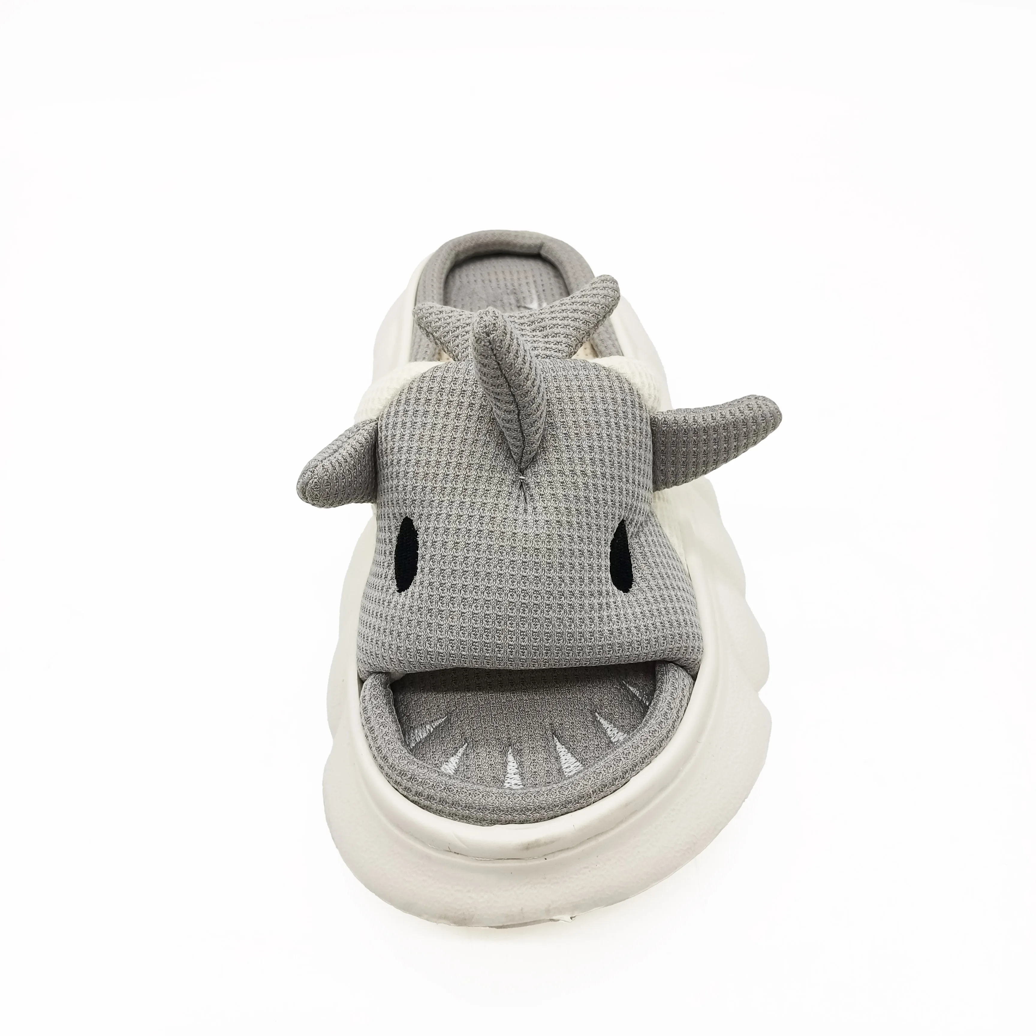 Comfortable Linen Slipper for Women Cute Cartoon Shark Shape Trendy Fabric Insole with Massage Breathable Features