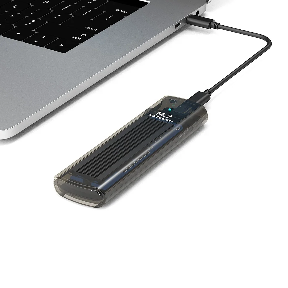 Прозрачный портативный Mini 10 Гбит/с 2 Тб USB3.1 высокоскоростной M ключ 2230 2242 2260 2280 NVME NGFF M.2 SSD корпус Оптовая продажа от