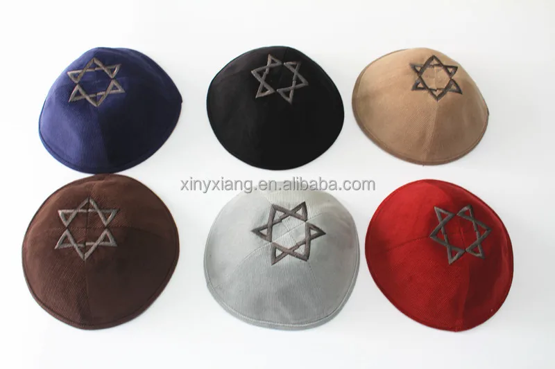 Factory Wholesale Burlap Linen(polyester) fabric Kippah, texture kippot, customized yarmulke, cotton Jewish skull caps
