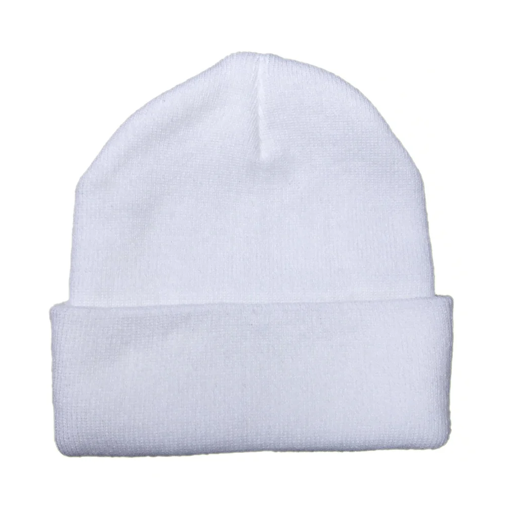 OEM wholesale acrylic white embroidered logo customize kids beanies hat