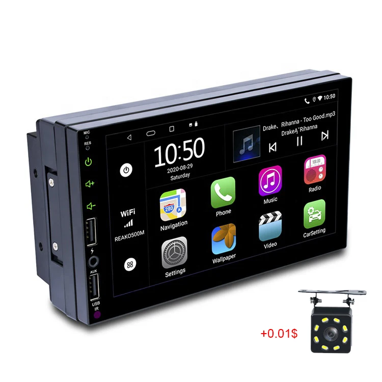 4G Универсальный 7 дюймов 2 Din Carplay Android Auto GPS FM DVR зеркальная ссылка функция заднего хода HD 1080P BT