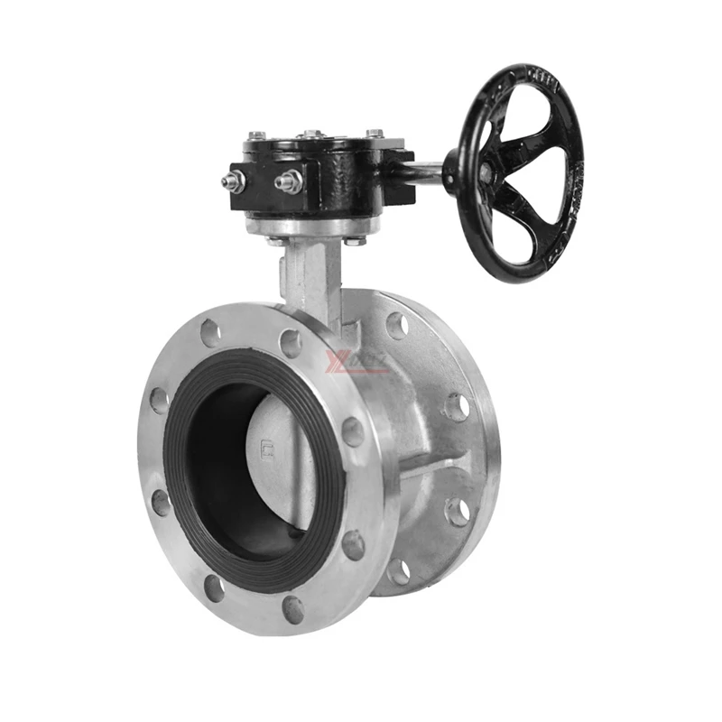 ANSI 150LB Stainless Steel 304 316 JIS 10K Pn16 WCB Worm Gear Center Manual Soft Seal Flanged Butterfly Valve