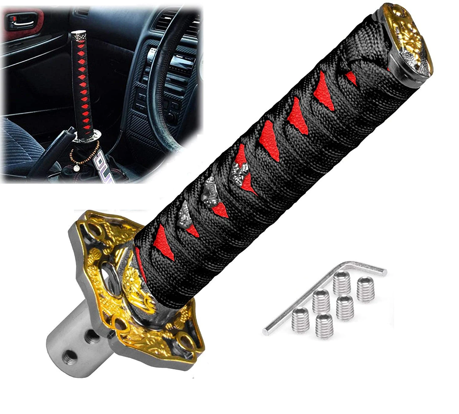 PUERXIN 10/15 CM Auto Car Refit Universal Samurai Sword Shift Knob Shifter Katana Metal JDM Shift Knob