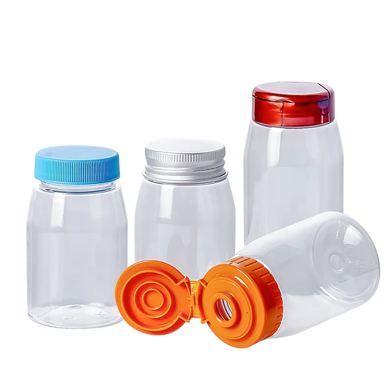 110ml  pet empty honey squeeze bottle plastic honey packaging bottle with Silicone valve flip top cap
