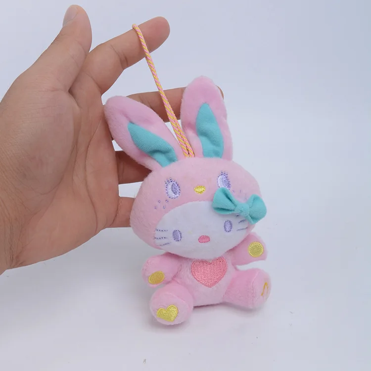 stuffed animal white rabbit keychain bulk cheap baby cheap custom soft toy mini bunny keyring clasp plush toys for promotion