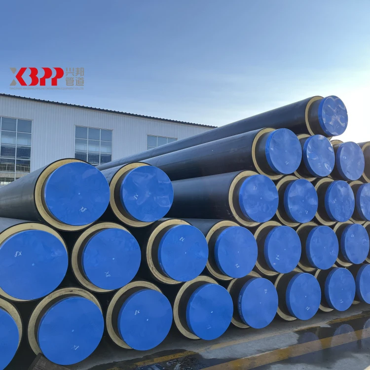 directly buried high density polyethylene polyurethane foam thermal underground insulation pre-insulated pipes for hot water
