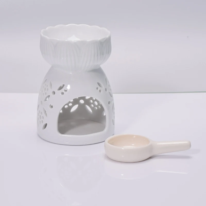 White Star Pattern Aromatherapy Tarts Holder Candle Ceramic Aroma Burners Assorted Wax Warmer Wax Melt Essential Oil Burner