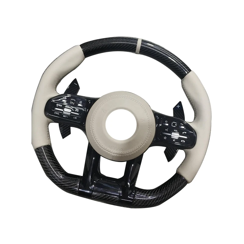 Custom Lenkrad Volant Half Alcantara Dry Carbon Steering Wheel for Mercedes W176 W213 W211 W213 W221 W218 W205 AMG GT ML W166