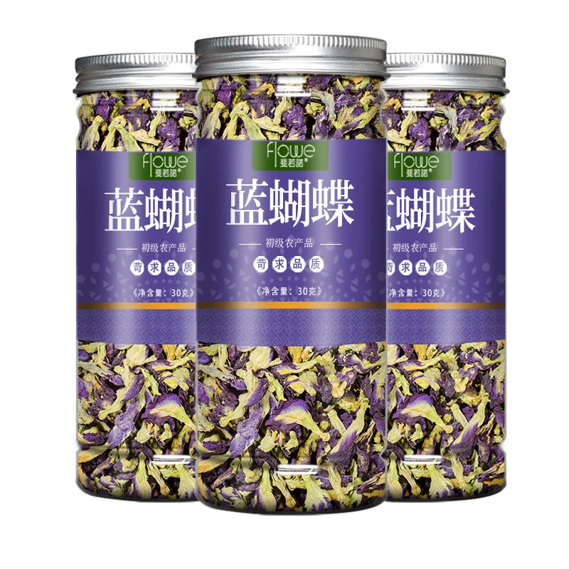 Wholesale Factory Custom Private Label Organic Herbal Flavored Tea Butterfly Pea Flower Blooming Tea