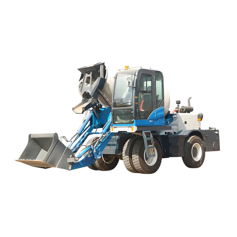 SINOMA Self Loading 4 Wheel Drive Dumper With Concrete Mixer Truck With 270 Degree Rotation