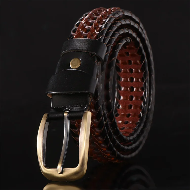 Factory Wholesale Pure Cowhide Leather Belt Leisure Cowhide Leather Belt Head Layer Cowhide Single Layer Handmade Belt For Men