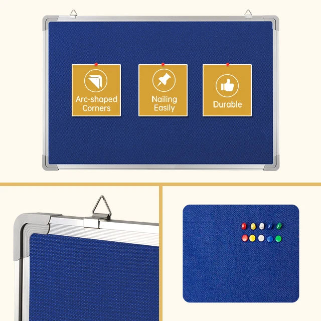 Двухсторонняя доска объявлений, дизайн с алюминиевой рамкой, цветная ткань