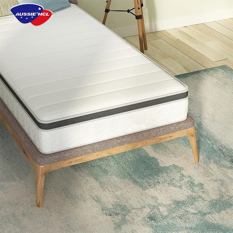 Foldable Bonnell Mattress matelas 8-12 Inch Fabric King Size Natural Latex Gel Memory Foam 5 Zone Pocket Spring Hybrid Mattress