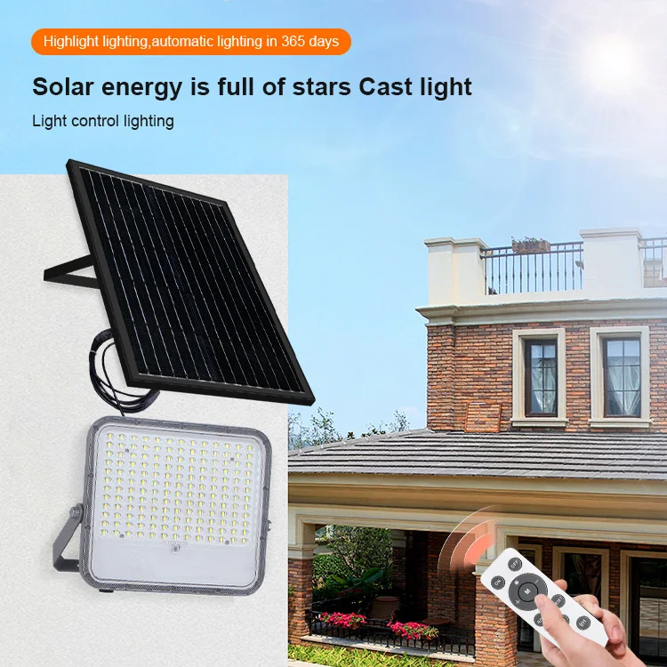 KCD Motion Sensor Aluminum Stadium Garden Waterproof Solar Floodlights 100w 200w 300w 500w 1000w Outdoor Solar Flood Lights