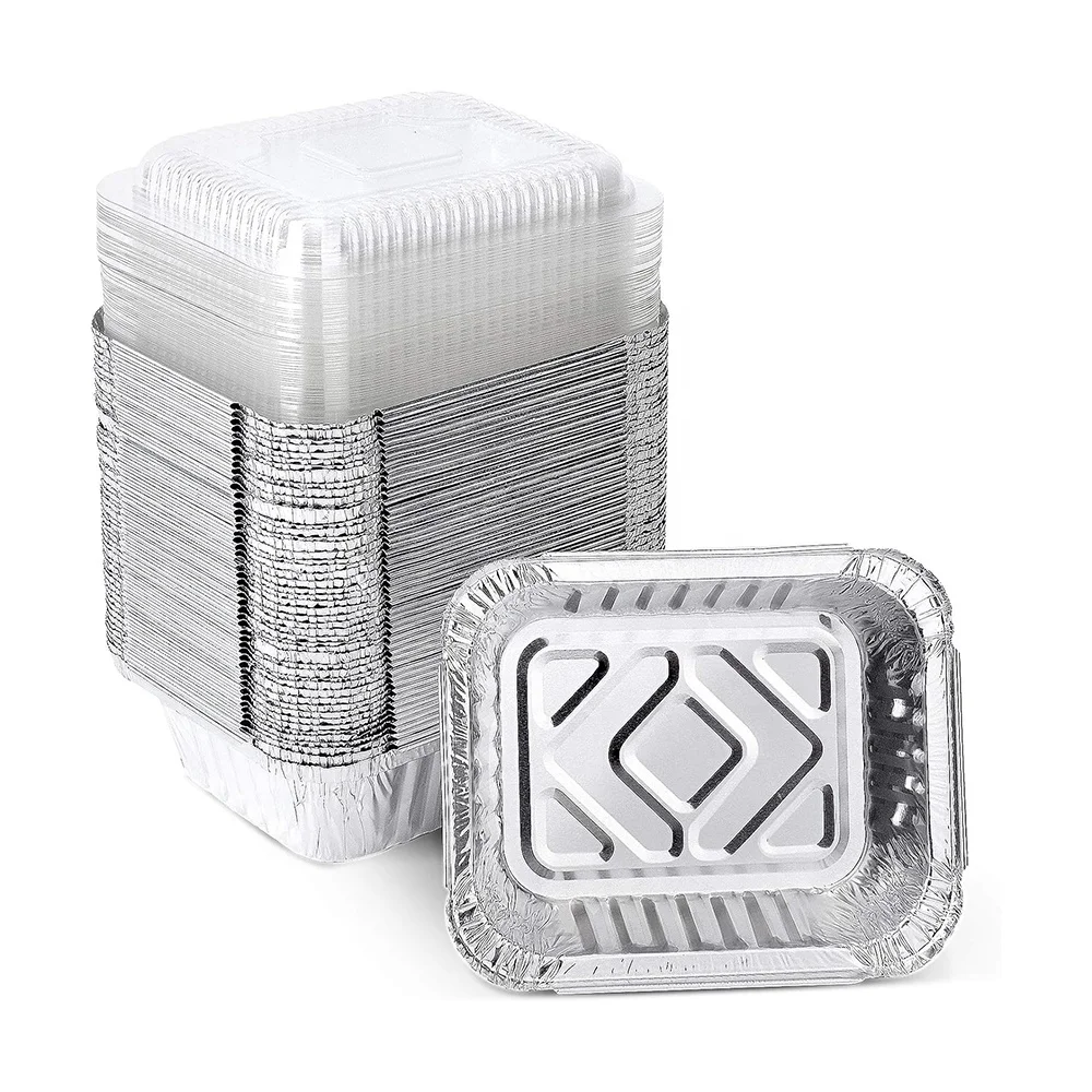 Middle East hot selling disposable fast food takeaway aluminum foil container OEM custom tin foil box air fryer foil trays