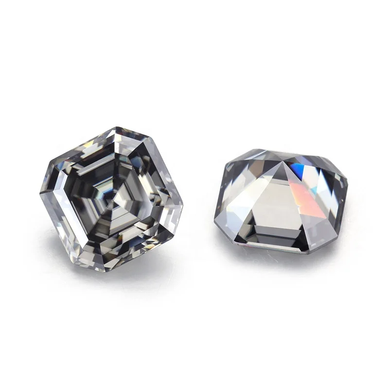 HMOIS  Asscher shape gia certificate VVS1 blue EF color moissanite diamonds