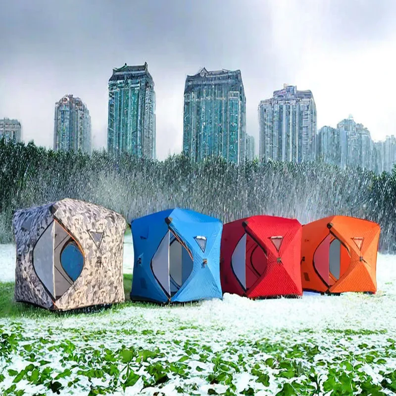 Hot selling outdoor Winter Automatic Pop Up Sauna tent Insulated Ice Fishing Shelter Ice Fishing Tent