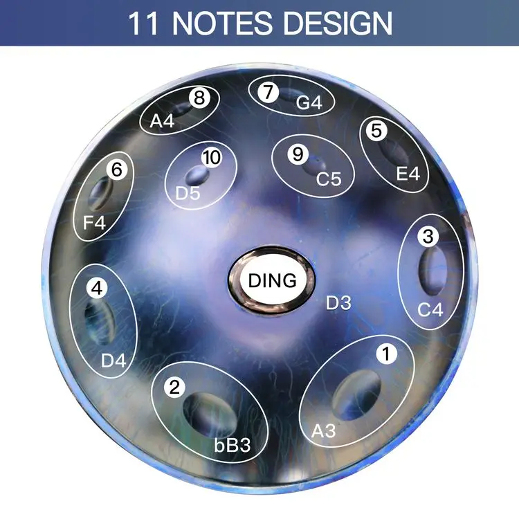 ASTEMAN Handpan Drum Universe Series-Starlights 11 Notes 22 inch Musical drum Instruments with gift set