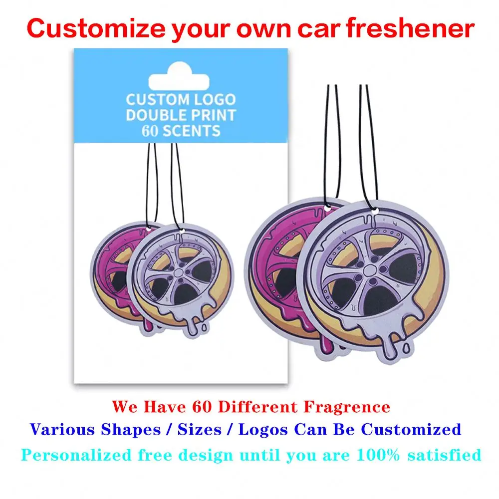 Super strong long lasting scent custom design anime paper car air freshener Different smells custom air freshener car with logo