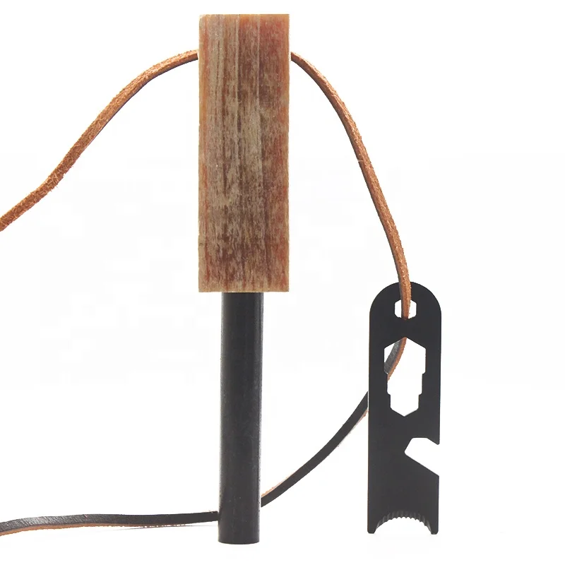 Camping Gear Accessories 12.7mm Feuerstahl Fire Starter Kit with Fatwood Kindling Wood Handle